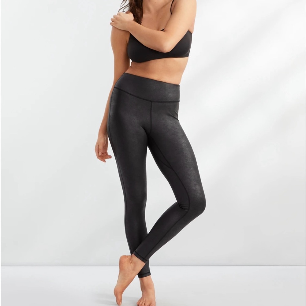 BARE NECESSITIES • Brand New Black Faux Leather High-Waist Leggings Size Small